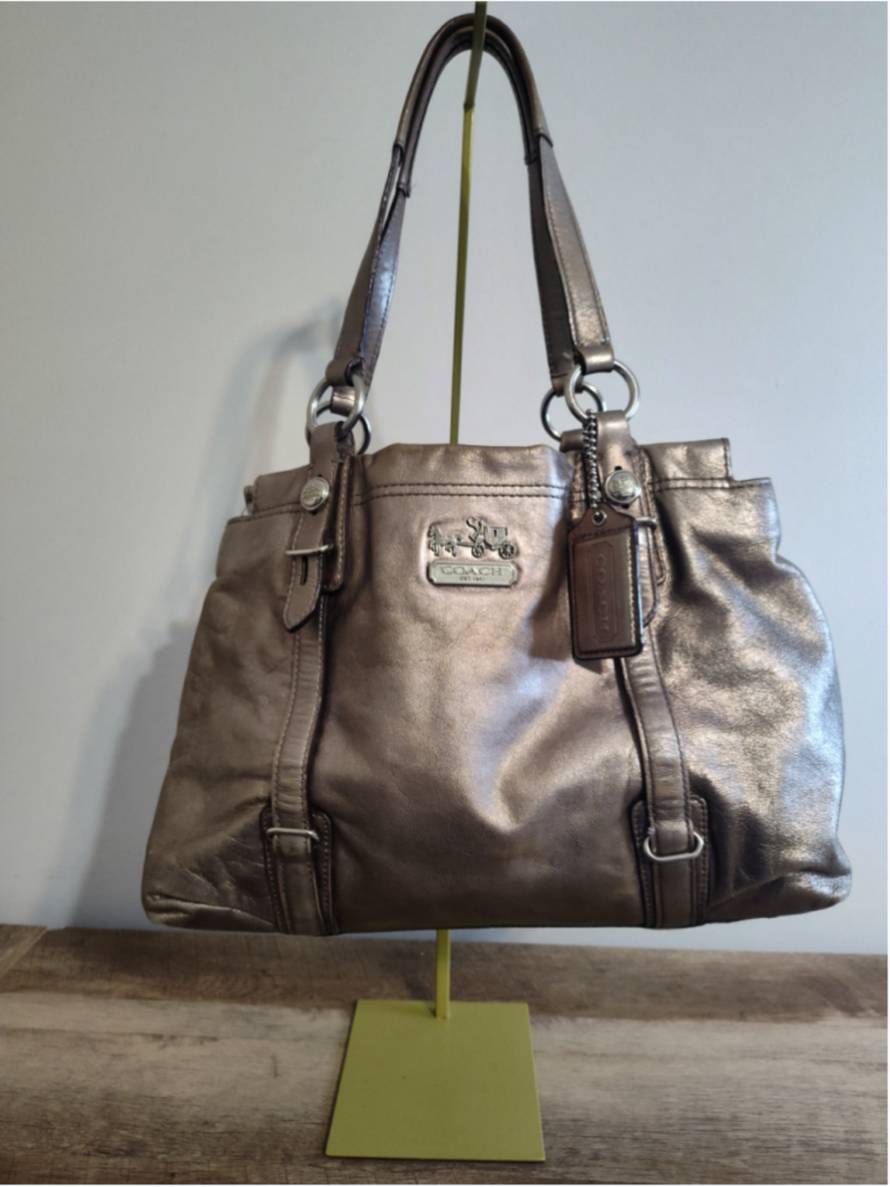 Women's Coach Metallic Bronze Satchel Bag